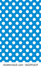 Seamless Poka Dot Pattern With Blue Background And White Dots.