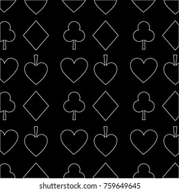 seamless poker pattern with card suits casino texture dark background