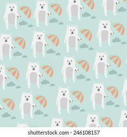 Seamless polar bear pattern