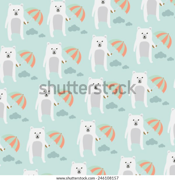 Seamless Polar Bear Pattern Stock Vector (Royalty Free) 246108157