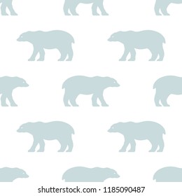 Seamless polar bear pattern. Scandinavian style repetitive wallpaper. Vector background.