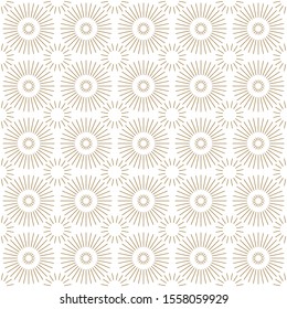 Seamless polar of line vector. Design lotus gold on white background. Design print for illustration, texture, textile, wallpaper, background, pattern. Set 5