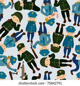 seamless police and army pattern