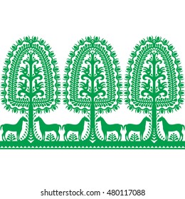 Seamless Polish folk art pattern Wycinanki Kurpiowskie - Kurpie Papercuts