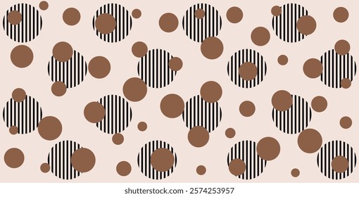 Seamless polka dot and abstract geometric pattern. Perfect for textile printing, fashion, and creative projects. Versatile design with trendy colors for various applications.