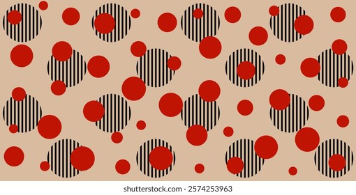 Seamless polka dot and abstract geometric pattern. Perfect for textile printing, fashion, and creative projects. Versatile design with trendy colors for various applications.