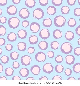    
Seamless polka dot background. Abstract vector pattern with rounds from brush strokes. Hand drawn texture.