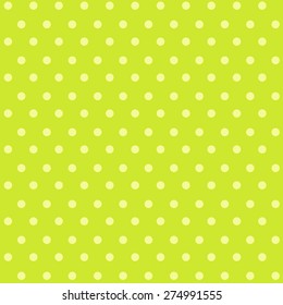 Seamless polka dot background. Green and yellow dots
