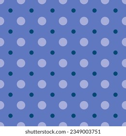 Seamless polka dot background pattern in shades of blue. Seamless circles for printing or clothing