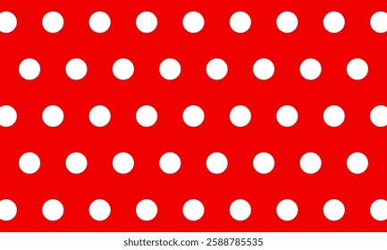 seamless Polka dot background. red background with white polka dots. Polka dot pattern isolated on red background