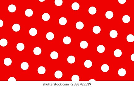 seamless Polka dot background. red background with white polka dots. Polka dot pattern isolated on red background