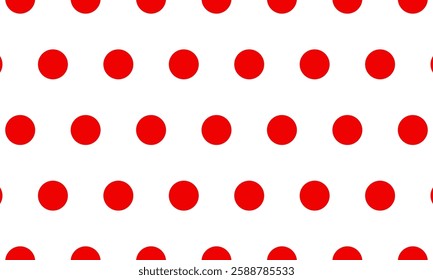 seamless Polka dot background. White background with red polka dots. Polka dot pattern isolated on white background