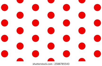 seamless Polka dot background. White background with red polka dots. Polka dot pattern isolated on white background