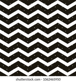 Seamless polka dot with chevron zigzag pattern. Geometric stripe with circles. Just drop to swatches and enjoy! EPS 10 vector file