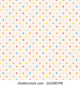Seamless polka dot colorful pattern with squares. Vector