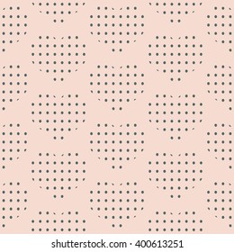 Seamless polka dot hearts pattern background for use in the textile printing and design packages
