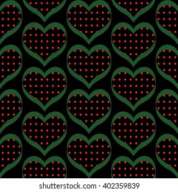 seamless polka dot hearts pattern background for use in the textile printing and design packages