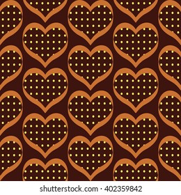seamless polka dot hearts pattern background for use in the textile printing and design packages