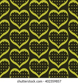 seamless polka dot hearts pattern background for use in the textile printing and design packages