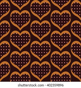 seamless polka dot hearts pattern background for use in the textile printing and design packages