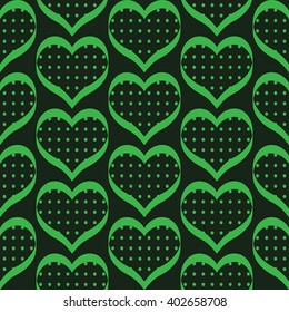 seamless polka dot hearts pattern background for use in the textile printing and design packages