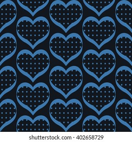 seamless polka dot hearts pattern background for use in the textile printing and design packages