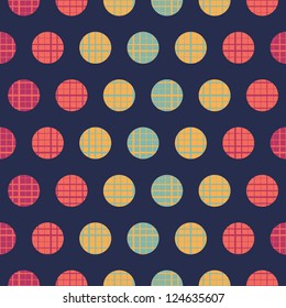 Seamless polka dot pattern background retro texture