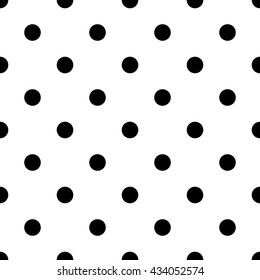 Seamless polka dot pattern. Black dots on white background. Vector illustration.