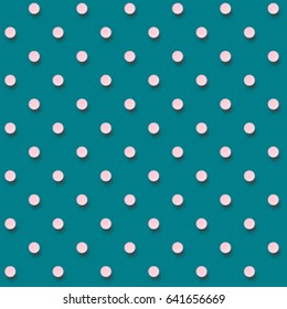 Seamless polka dot pattern with circles. Vector. Polka dot fabric. Retro vector background or pattern. 