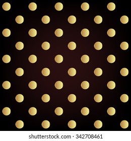 Seamless Polka dot. pattern. Gold elements over black background. Great for website, scrapbooking, party or glamour partes invitations and wedding cards. 
