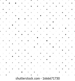 Seamless polka dot pattern. Grey dots in random sizes on white background. Vector illustration.