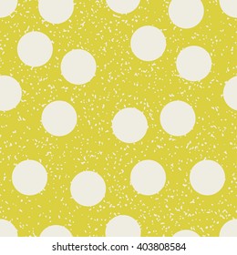 Seamless polka dot pattern with grunge texture. Vector illustration.
