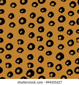 Seamless polka dot pattern. Hand drawn abstract background.