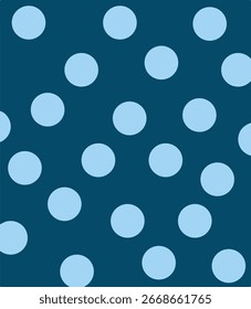 Padrão de bolinhas sem costura com pontos brancos irregulares no plano de fundo azul claro. Design geométrico desenhado à mão simples. Retro e bebê chuveiro conceito para têxtil, papel de parede e impressão. Pontos Grandes.