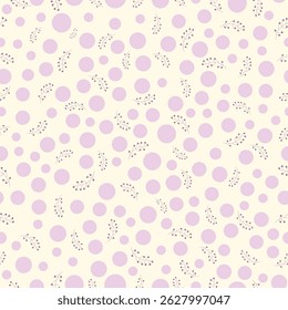Motif harmonieux de pois à pois avec des points rose clair sur fond blanc doux. idéal pour la conception de tissu, le fond d'écran, l'emballage cadeau et la surface.