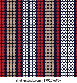 Seamless Polka Dot Pattern on navy