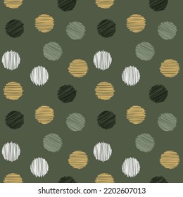seamless polka dot pattern on green background