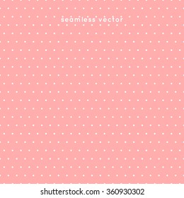 seamless Polka dot pattern on pink background, vector.