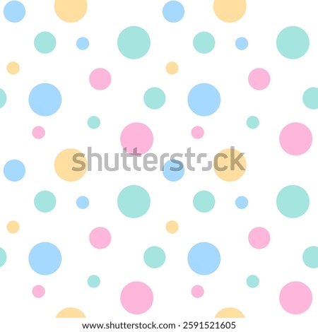 Seamless polka dot pattern in pastel colors. Spring seamless backgrounds pastel color. Easter palette soft pastel candy colors. Vector Eps 10