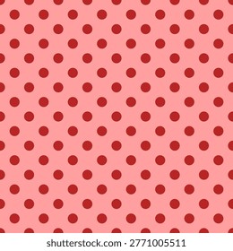 Seamless polka dot pattern in pink and red colors. Vector print for fabric background, textile