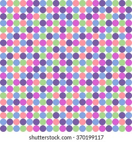 Seamless polka dot pattern in saturated pastel colors