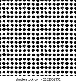 Seamless polka dot pattern. Symmetric ornament. Abstract background with round brush strokes.Ornament for wrapping paper.