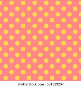 Seamless polka dot pattern. Tiling background. Abstract spring Easter texture. Holiday wrapping paper, event vector card. Fabric spring ornament with circles. Traditional design