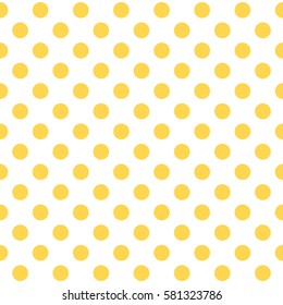 Seamless polka dot pattern. Tiling background. Abstract spring Easter texture. Holiday wrapping paper, event vector card. Fabric spring ornament with circles. Traditional design of 50s. Pin up style
