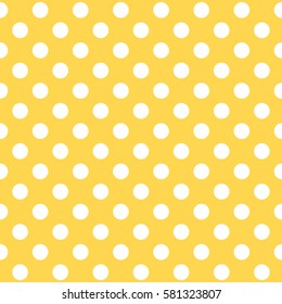 Seamless polka dot pattern. Tiling background. Abstract spring Easter texture. Holiday wrapping paper, event vector card. Fabric spring ornament with circles. Traditional design of 50s. Pin up style