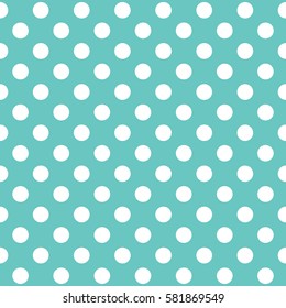 Seamless polka dot pattern. Tiling background. Abstract spring Easter texture. Holiday wrapping paper, event vector card. Fabric spring ornament with circles. Traditional design of 50s. Pin up style
