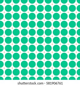 Seamless polka dot pattern. Tiling background. Abstract spring Easter texture. Holiday wrapping paper, event vector card. Fabric spring ornament with circles. Traditional family design