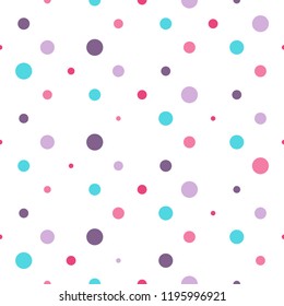 Seamless Polka Dot Pattern. Vector Background For Web, Print, Wallpaper And Other Design.