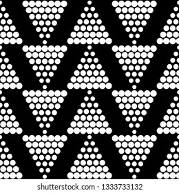 Seamless polka dot pattern. Vector geometric black and white background. Can be used in printing, textile, wrapping, web-design.