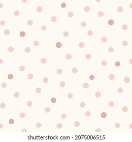 Seamless polka dot pattern. Vector abstract texture with random hand drawn spots.